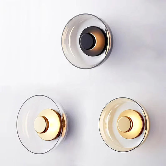 Aplique de Pared LED Nordic Glass | Lámpara de Pared Decorativa Redonda Moderna
