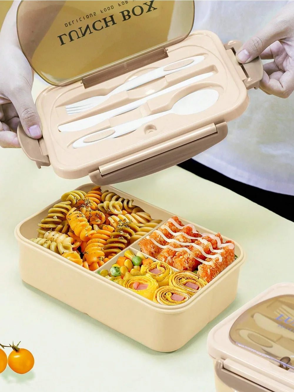 MealMate | Caja Bento para Almuerzo con Utensilios | 4 Compartimentos y Diseño Antiderrames