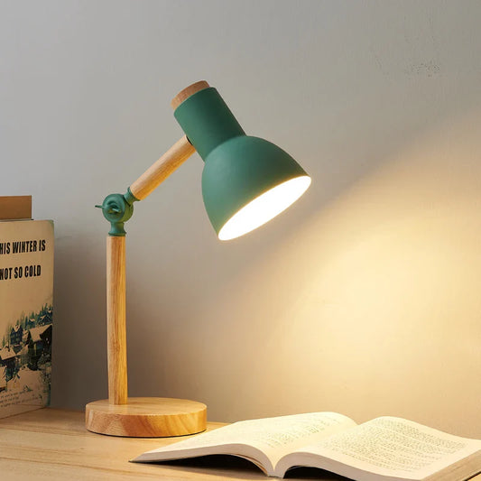 Lámpara de Escritorio de Madera Nórdica | Lámpara de Mesa Moderna Ajustable