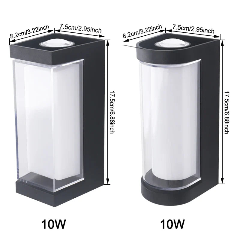 Lámpara de Pared LED Moderna | Aplique Exterior Impermeable con Luz Arriba y Abajo