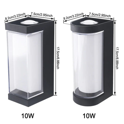 Lámpara de Pared LED Moderna | Aplique Exterior Impermeable con Luz Arriba y Abajo