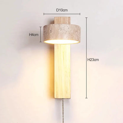 Lámpara de Pared Éclat | Luz de Cabecera Francesa Wabi-Sabi con Interruptor de Cuerda