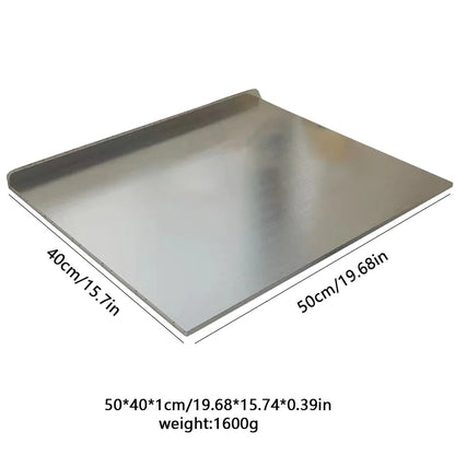 Tabla de cortar de acero inoxidable | Panel de corte y amasado reversible – Herramienta de cocina duradera