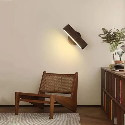 Lámpara de Pared Giratoria | Diseño en Madera Maciza Japonesa y Aluminio