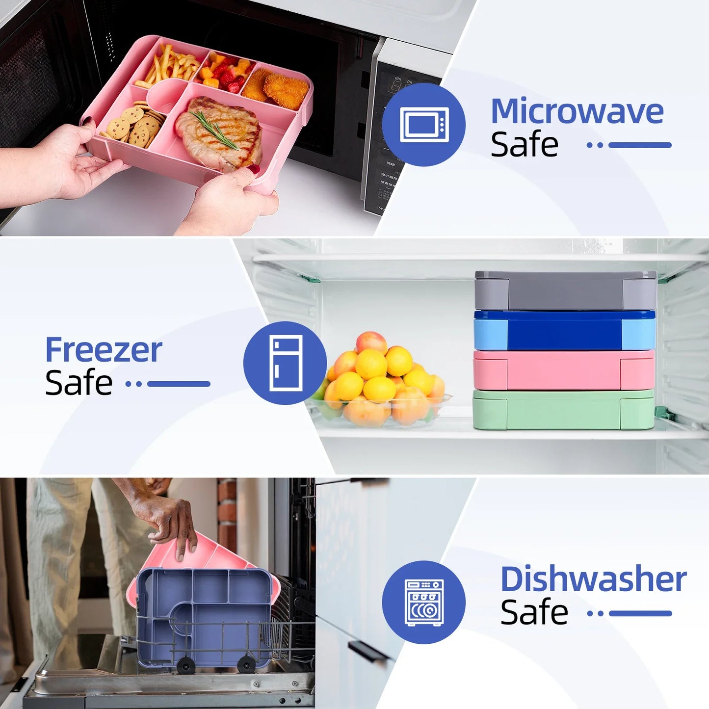 BentoMax | Fiambrera Bento de Gran Capacidad 1330ml a Prueba de Fugas – Contenedor de Comida Portátil y para Microondas