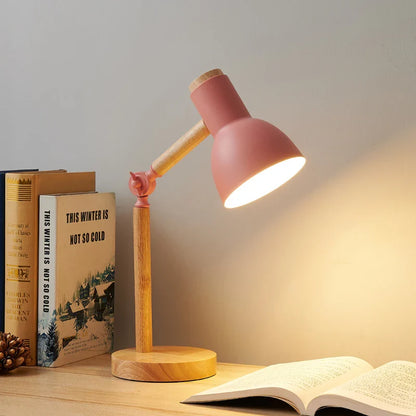 Lámpara de Escritorio de Madera Nórdica | Lámpara de Mesa Moderna Ajustable