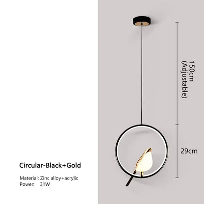 Lámpara Colgante Urraca | Diseño Nórdico de Pájaro LED