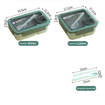 Caja BentoGo para Almuerzo | Bento portátil a prueba de fugas con cubiertos – Apto para microondas y lavavajillas