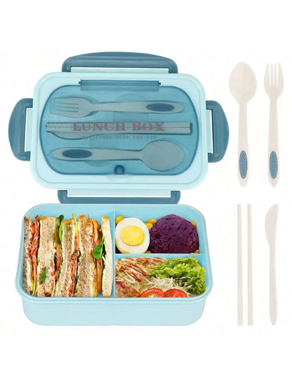MealMate | Caja Bento para Almuerzo con Utensilios | 4 Compartimentos y Diseño Antiderrames