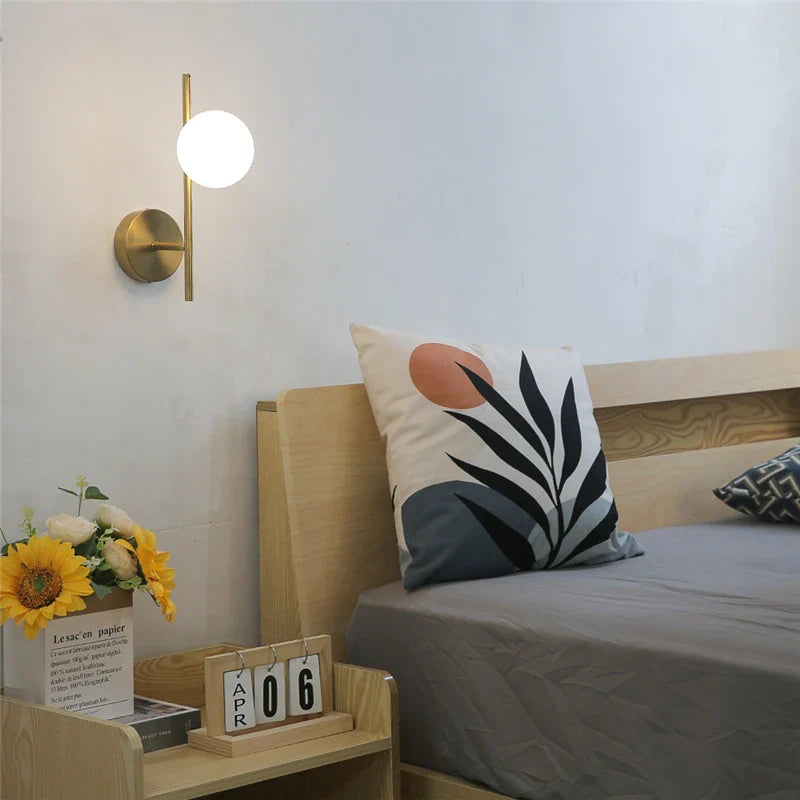 Lámpara de Pared Astra | Diseño Moderno Doble Globo en Oro