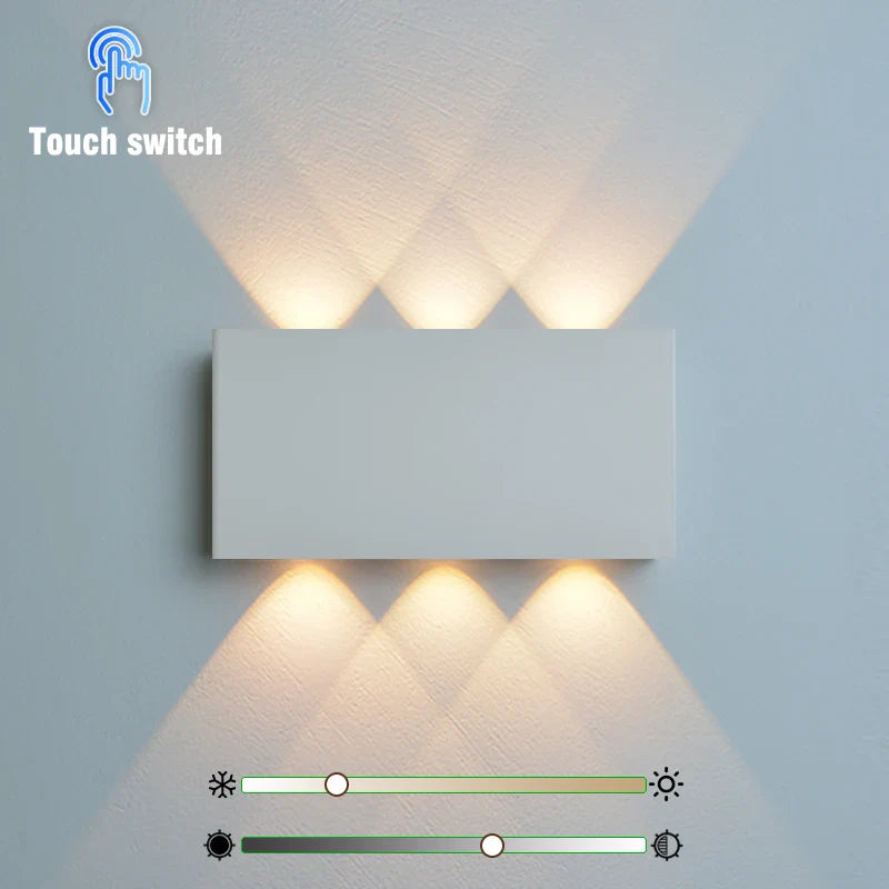 Lámpara de Pared Recargable LumiBlock | Diseño Minimalista con Textura de Madera