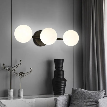 Lámpara de pared de bola de vidrio nórdica moderna | Diseño de triple globo