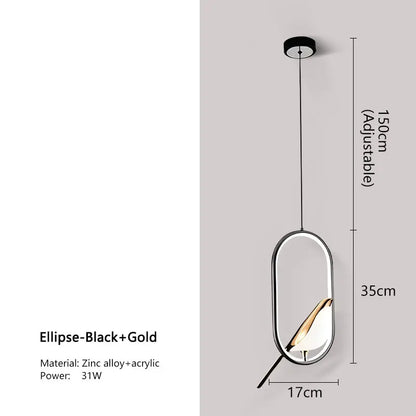 Lámpara Colgante Urraca | Diseño Nórdico de Pájaro LED