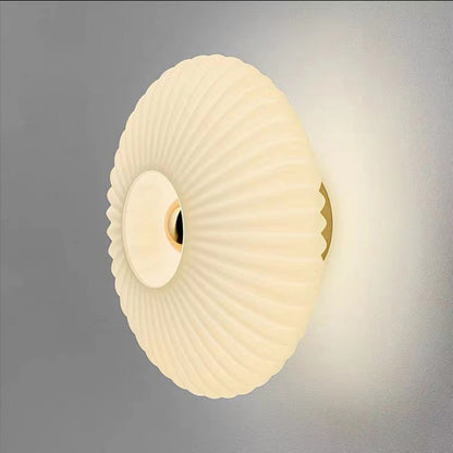 Aplique de Pared de Vidrio Vintage Nórdico | Lámpara de Disco Redondo a Rayas
