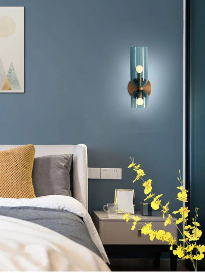 Lámpara de Pared de Cristal Nórdico | Diseño de Tubo Ahumado