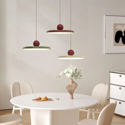 Lámpara Colgante Platillo Volador Nórdico | Lámpara de Techo LED Estilo Crema