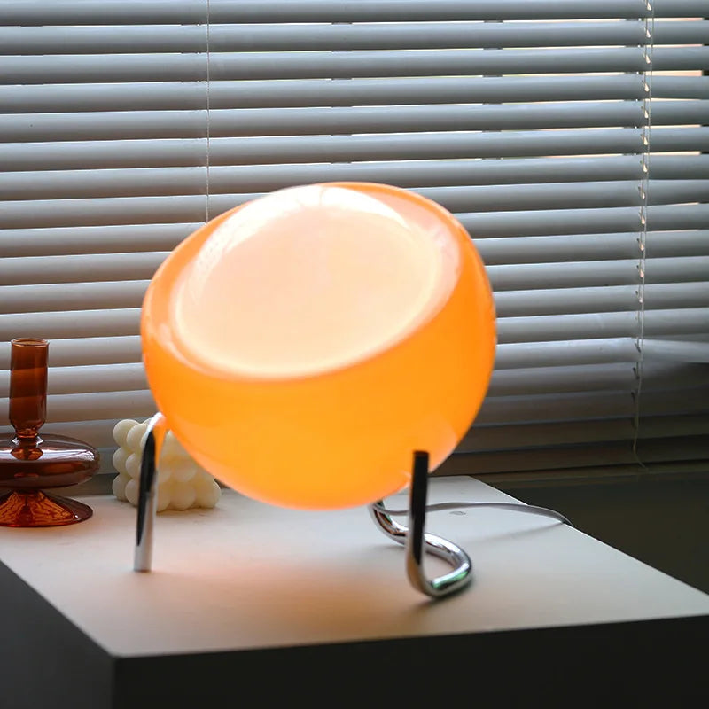 Lámpara de mesa de vidrio Bauhaus | Diseño nórdico retro