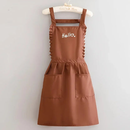 FloraBelle | Delantal Impermeable Estilo Princesa | Uniforme de Trabajo Floral