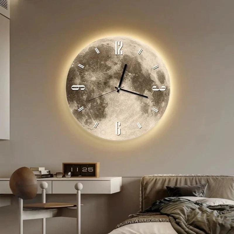 Reloj de Pared LED Lunar | Diseño de Luna Iluminada