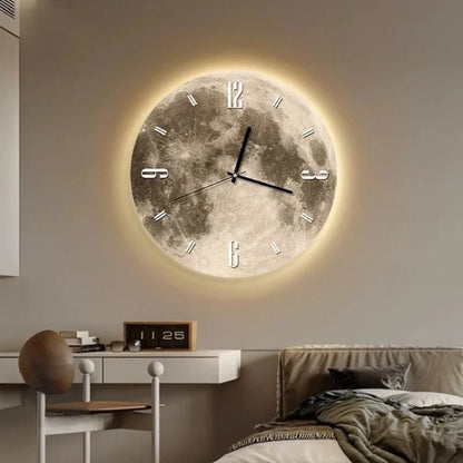 Reloj de Pared LED Lunar | Diseño de Luna Iluminada