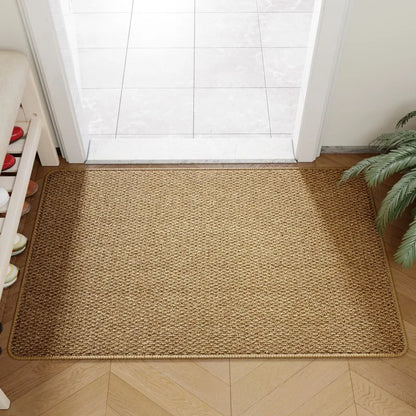 Felpudo exterior de yute falso | Alfombra de entrada resistente