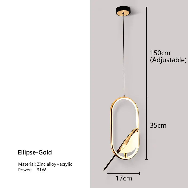 Lámpara Colgante Urraca | Diseño Nórdico de Pájaro LED