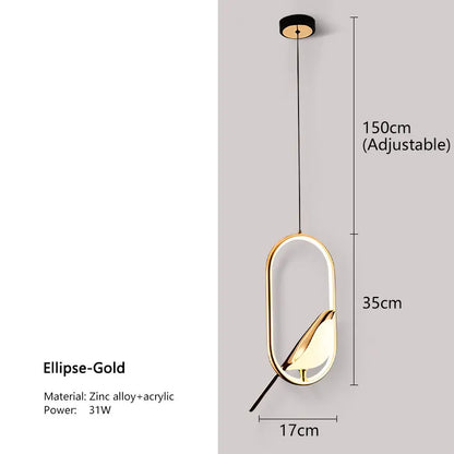 Lámpara Colgante Urraca | Diseño Nórdico de Pájaro LED