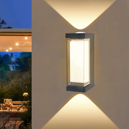 Lámpara de Pared LED Moderna | Aplique Exterior Impermeable con Luz Arriba y Abajo