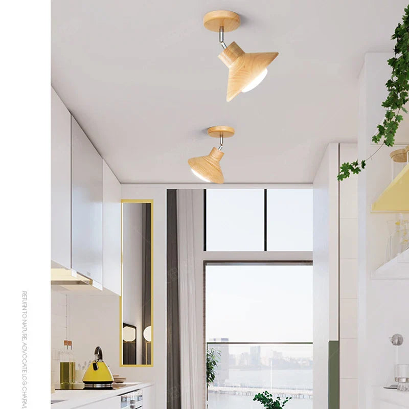 Lámpara de Techo NordicWood | Diseño Cónico de Madera Natural
