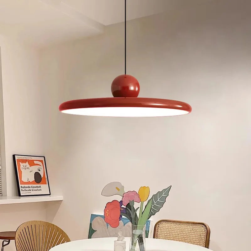 Lámpara Colgante Platillo Volador Nórdico | Lámpara de Techo LED Estilo Crema