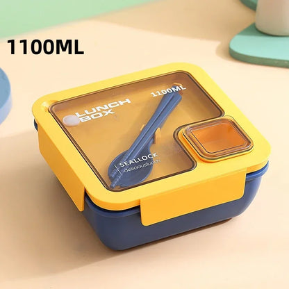 Caja BentoGo para Almuerzo | Bento portátil a prueba de fugas con cubiertos – Apto para microondas y lavavajillas