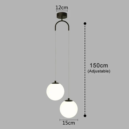 Lámpara Colgante Luna | Diseño Nórdico Moderno de Globo de Vidrio