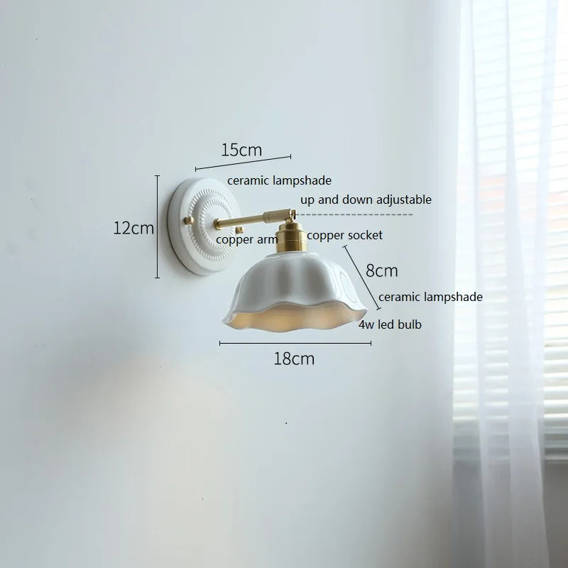 Lámpara de Pared de Cerámica Nordic Cream | Elegancia Vintage para Hogares Modernos