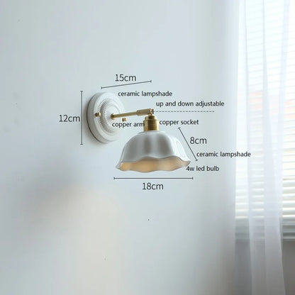 Lámpara de Pared de Cerámica Nordic Cream | Elegancia Vintage para Hogares Modernos