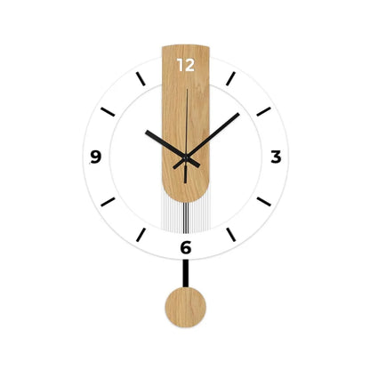 Reloj de Pared Minimalista con Péndulo | Diseño Moderno en Acrílico y Madera