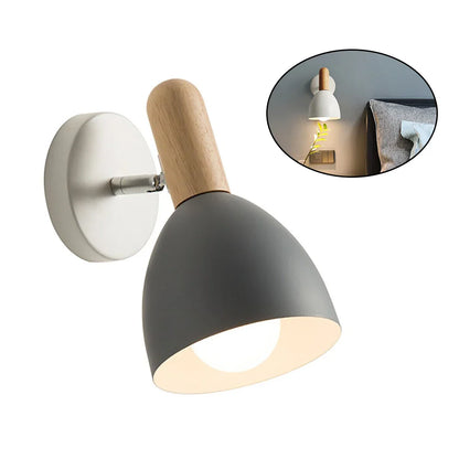 Lámpara de Pared de Madera Nórdica | Luz de Noche Ajustable