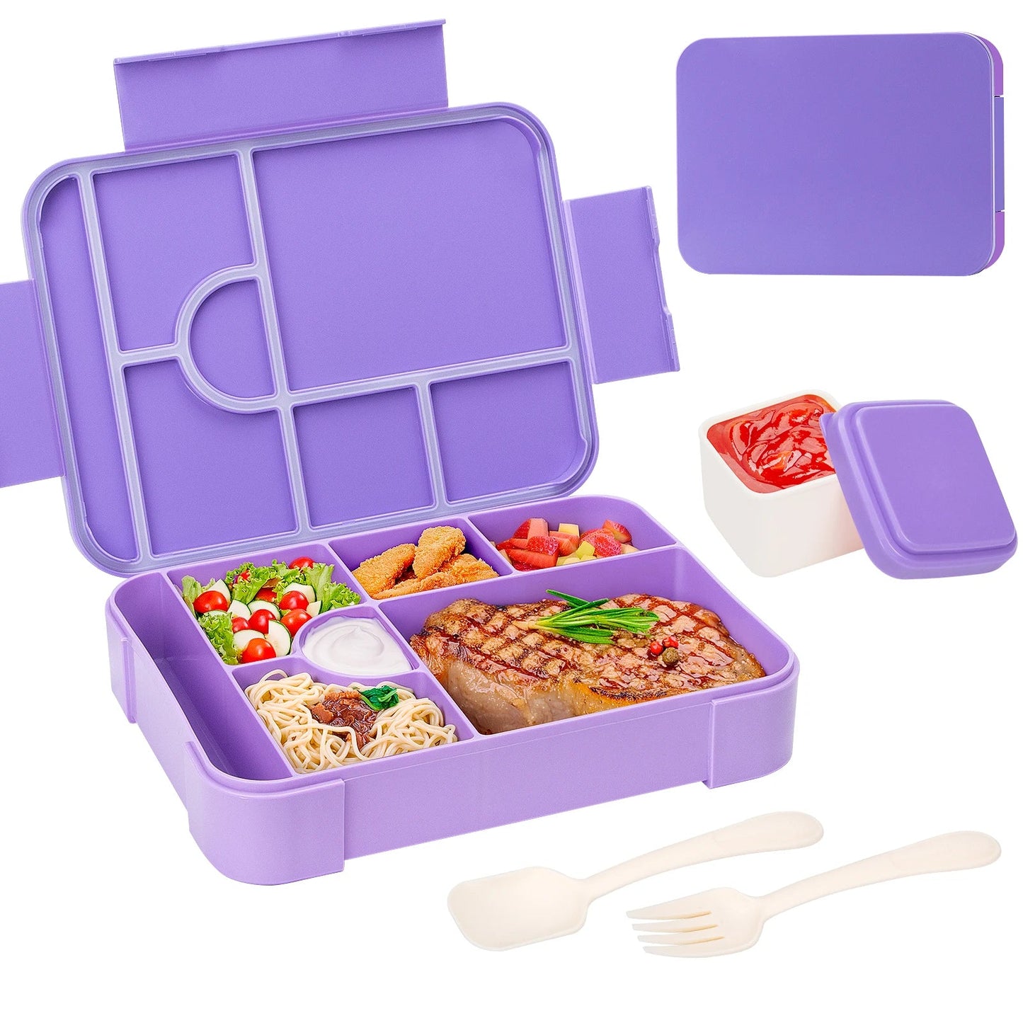 BentoMax | Fiambrera Bento de Gran Capacidad 1330ml a Prueba de Fugas – Contenedor de Comida Portátil y para Microondas
