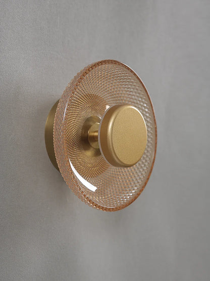 Lámpara de Pared de Vidrio Coloreado Moderna | Luz LED de Disco Texturizado