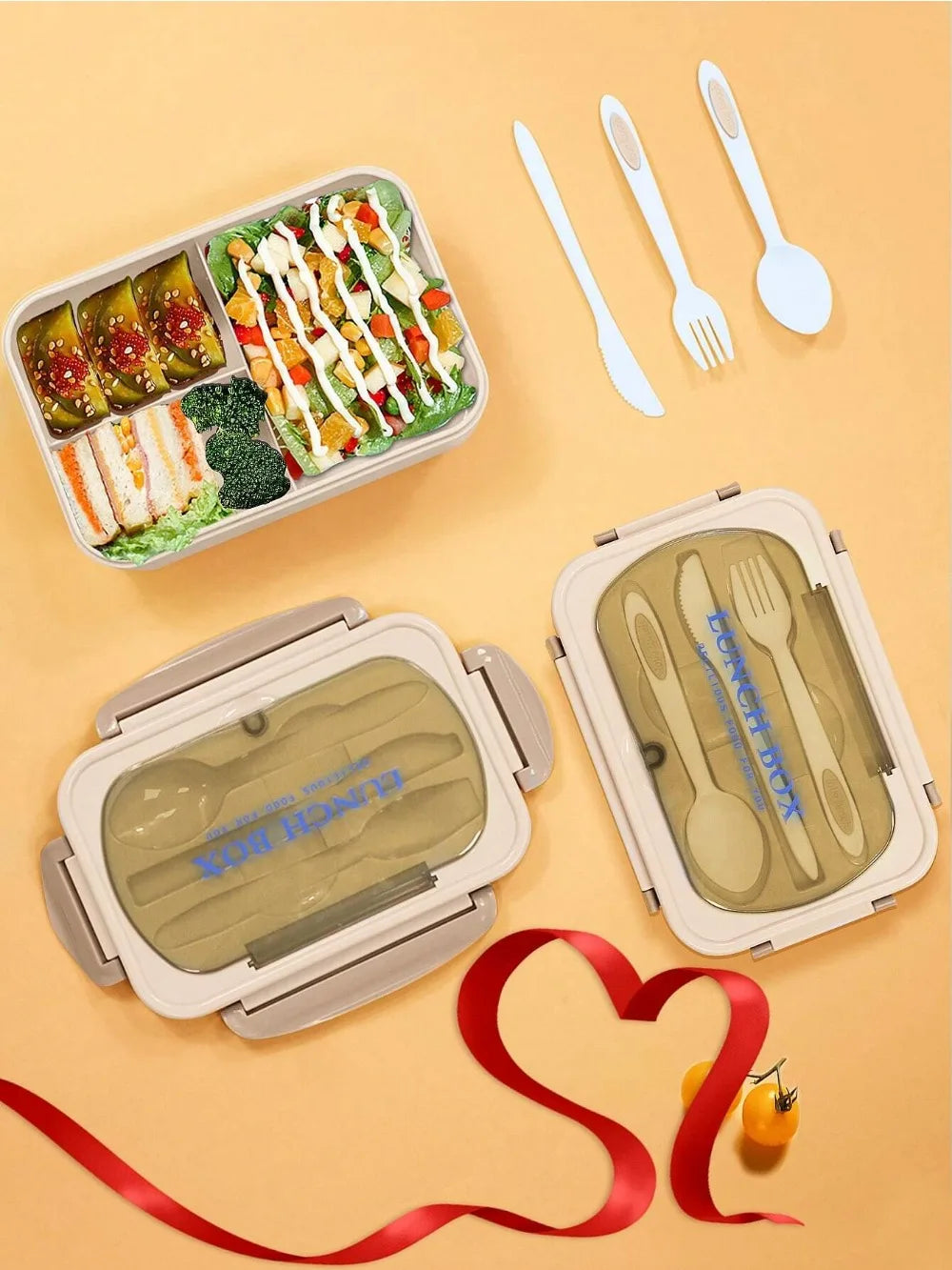 MealMate | Caja Bento para Almuerzo con Utensilios | 4 Compartimentos y Diseño Antiderrames