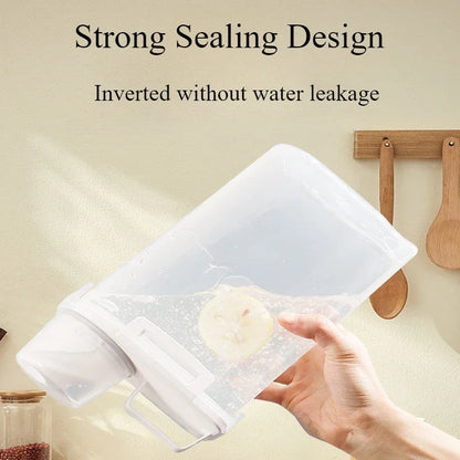Contenedor Hermético para Almacenamiento de Granos | Dispensador de Arroz, Cereal y Harina de 2.5L con Taza Medidora