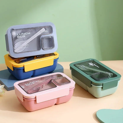 Caja BentoGo para Almuerzo | Bento portátil a prueba de fugas con cubiertos – Apto para microondas y lavavajillas