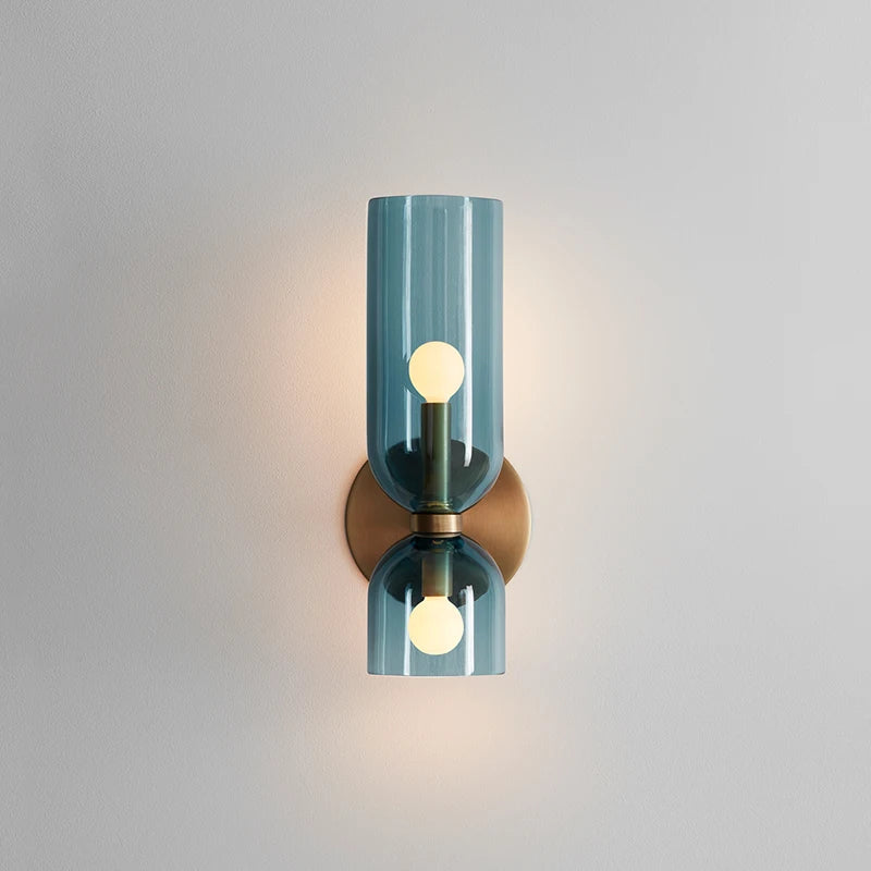 Lámpara de Pared de Cristal Nórdico | Diseño de Tubo Ahumado