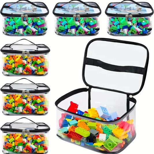 Bolsa Transparente de Malla para Guardar Juguetes | Organizador de Gran Capacidad para Juguetes, Rompecabezas y Bloques de Construcción