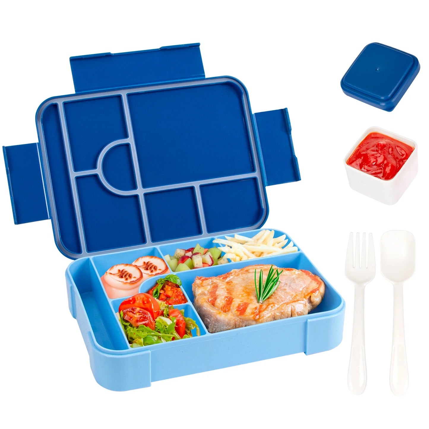 BentoMax | Fiambrera Bento de Gran Capacidad 1330ml a Prueba de Fugas – Contenedor de Comida Portátil y para Microondas