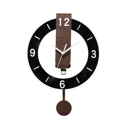 Reloj de Pared Minimalista con Péndulo | Diseño Moderno en Acrílico y Madera