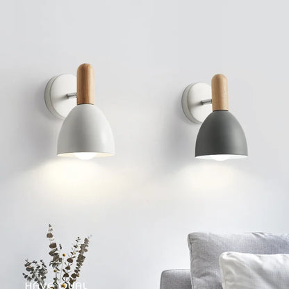 Lámpara de Pared de Madera Nórdica | Luz de Noche Ajustable