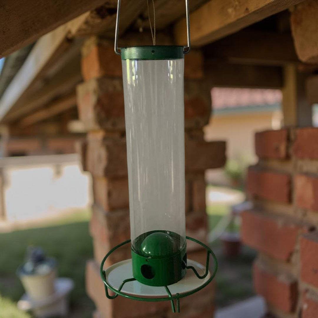 Comedero para Pájaros de Metal a Prueba de Ardillas Colgante para Exterior y Jardín en Tubo