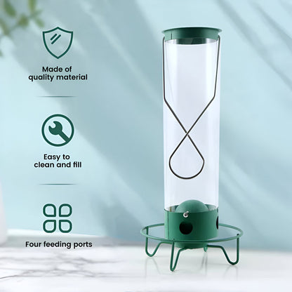 Comedero para Pájaros de Metal a Prueba de Ardillas Colgante para Exterior y Jardín en Tubo