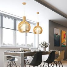 Lámpara colgante de madera artesanal | Diseño escandinavo natural