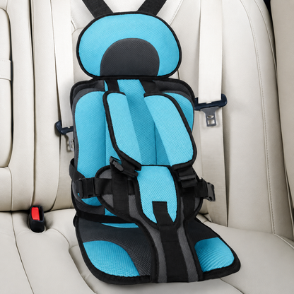 Asiento de coche de viaje con arnés de seguridad de 5 puntos acolchado y portátil